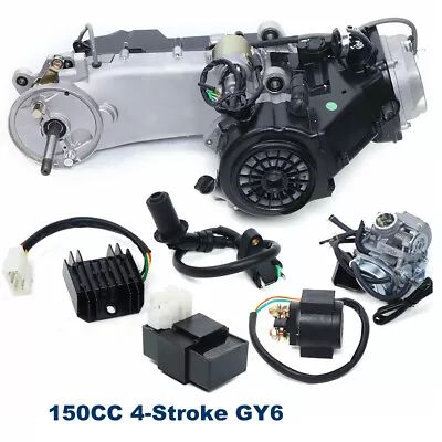 GY6 Single Cylinder 4-Stroke Moped Scooter Engine  Auto 4-Stroke Long Case 150CC • $331.55