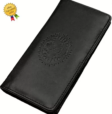 New Mens Genuine Leather RFID Blocking Bifold Long Wallet Black Card Holder • $25.49