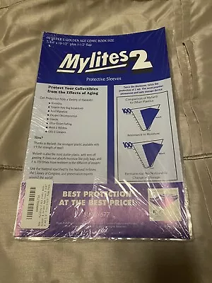 $22 • Buy 50 E Gerber Mylites 2 Mylar Comic Bags Silver Golden Age Size 7-3/4  X 10-1/2 