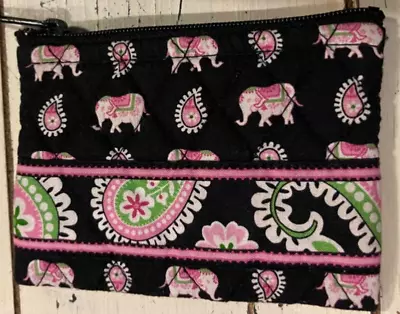 Vera Bradley Pink Elephant Retired Pattern Coin Zip Bag • $12.98