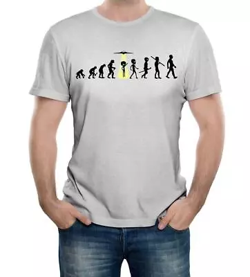 Evolution - Alien Abduction Mens T-Shirt - UFO Invasion Beam Me Up Space Area 51 • £12.99