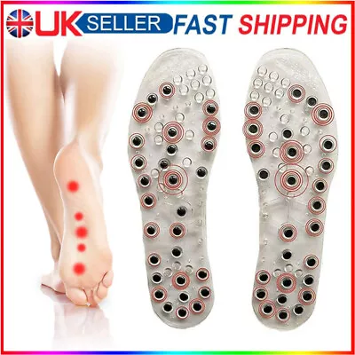 Acupressure Magnetic Insoles Pad- Foot Massage Insoles W/ 60PCS Magnetic Tablets • £9.15