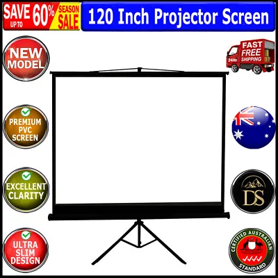 $136.29 • Buy 120 Inch Projector Screen Tripod Stand Home Outdoor Screens Cinema Portable HD3D