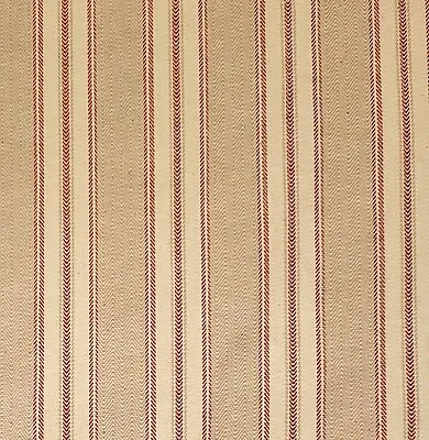 Ralph Lauren  Armagnac  Beige & Red Reversible Ticking Stripe- 5 Yards • $130