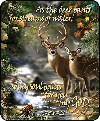 Queen Deer Creek Scripture Psalm 42:1 Mink Faux Fur Blanket Warm Super Soft Full • $59.99