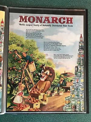 Cute Lion Worker  And Girl In 1948 Monarch Food Distributors Ad • $14.99