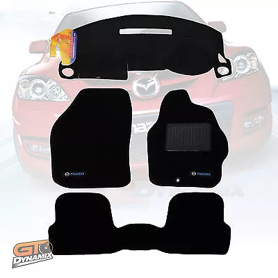 Mazda 3 BK Custom Made BLACK Floor Mats F + R & DASH MAT BUNDLE 1/2004-2008 • $209.95