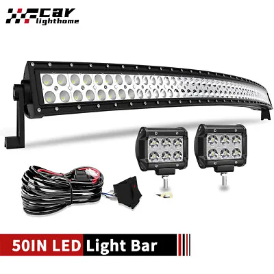 52  INCH Roof LED Light Bar Flood Spot Combo For Jeep Wrangler TJ CJ Offroad SUV • $79.99