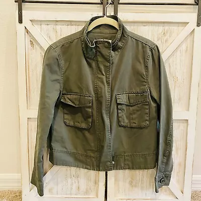 BB Dakota Green Military Style Cargo Utility Jacket Size Small S Zipper Up • $12.99