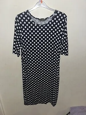 £10 • Buy Blooming Marvellous Stretchy Maternity Navy Polka Dot Dress Size 14