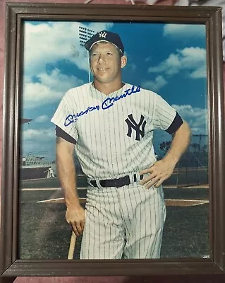 Mickey Mantle Autographed & Framed 8x10 Photo NYY HOF  The Mick  • $95