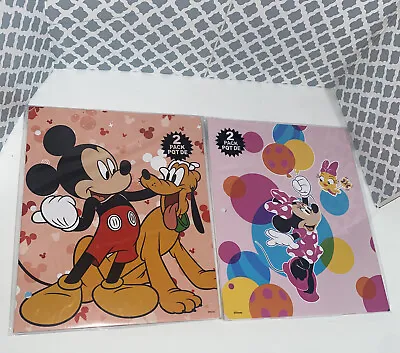 Disney Mickey & Minnie Mouse The True Original 2x 2-Pack Folder Portfolios- NEW • $15