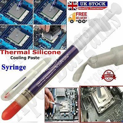 Silicone Thermal Heatsink Compound Cooling Paste Grease PC CPU Processor Syringe • £2.34