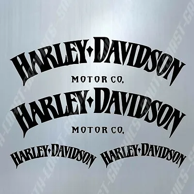 $8.54 • Buy 4 X HARLEY DAVIDSON Decal Set IN MATT BLACK Motorcycle Stickers Tank Helmet