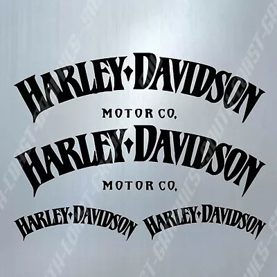 $9.97 • Buy 4 X HARLEY DAVIDSON Decal Set IN MATT BLACK Motorcycle Stickers Tank Helmet