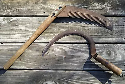 Antique Farm Hand Tools Corn Stalk Cutter Sickle Scythe Field Grain Wheat Knife • $42.99