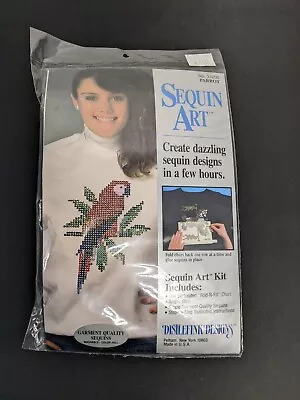 Vintage  80’s Distlefink Designs Sequin Art Parrot Kit USA 33200 • $10