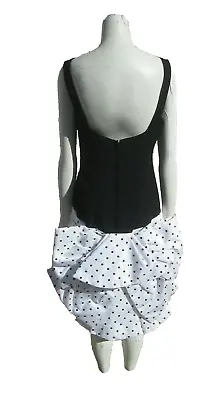 VTG Couture Designer Victor Costa Black And White Big Bow Cocktail Dress Size 10 • $55