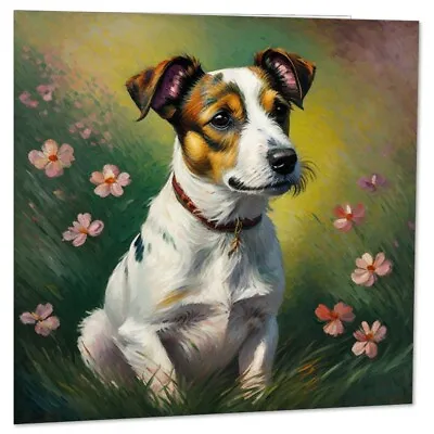 Jack Russell Greeting Card - Jack Russell Artistic Painting Card 145mm X 145mm • £2.99