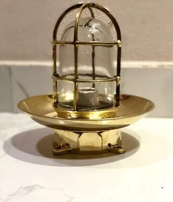 Vintage Marine Decor Home Solid Brass Nautical Ceiling Light Fixture With Shade • $149