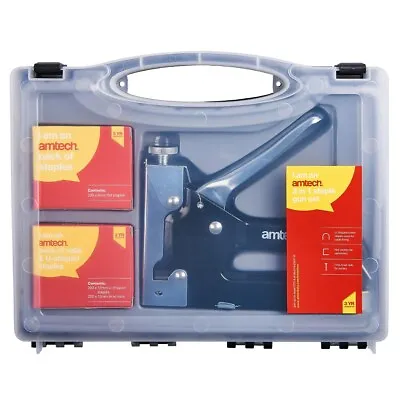 Heavy Duty Stapler Staple Gun With 600 Staples U Cable Upholstery Nail Joinery • £11.99