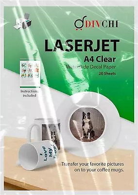 £4.34 • Buy Divchi 5 Pack A4 Laser Printer Water Slide Decal Paper Sheets White And Clear