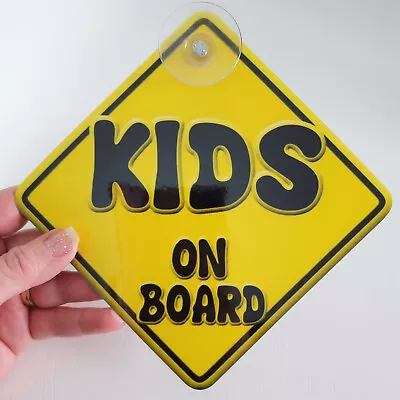 BRAND NEW   YELLOW KIDS RANGE   Novelty Baby On Board Car Window Sign • £4.75
