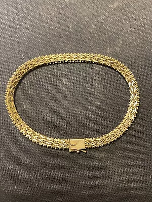 Beautiful Vintage 14k Yellow Gold Wheat Link Chain Bracelet 11.03 Grams Mexico • $765