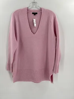 J Crew Sweater Womens Extra Small Pink V Neck Preppy Wool Alpaca Sweater NWT • $18