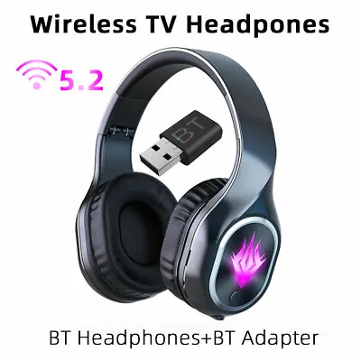 $32.99 • Buy Bluetooth 5.0 TV Headphones Wireless For TV PC Computer Headset With Transmitter
