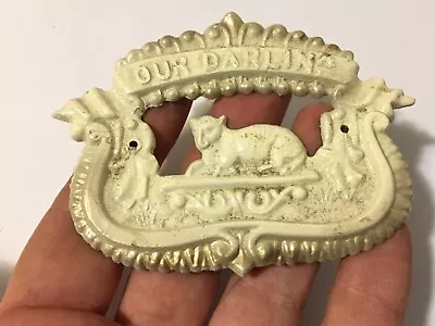 Vtg Antique Casket Coffin Plaque Our Darling W Lamb Funeral Cemetery NOS • $59.99