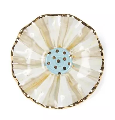 MACKENZIE CHILDS  Parchment Check Saucer - Discontinued • $198