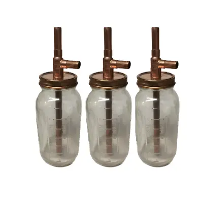 (3) Mason Jar Thumpers Wide Mouth Alcohol Distill Moonshine Thump Keg DIY Kit  • $64