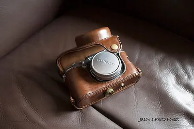 PU Leather Full Camera Case Bag Cover For FUJI X100F X100T X100S Brown + Strap • $25.99