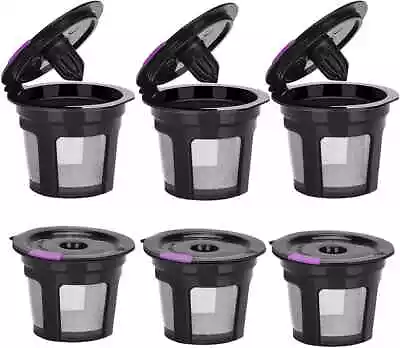 6 Black K-Cup Reusable Refillable Replacement Coffee Filter Holder For Keurig • $9.99