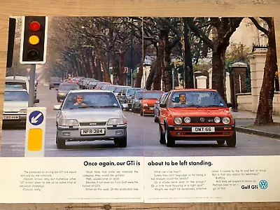 VW GOLF GTi 16v Mk2 1991 ORIGINAL FRAMEABLE WALL ART CAR ADVERT • $18.94