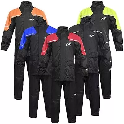 HWK R-1 Waterproof Motorcycle Rain Suit For Men & Women Large - Black-- • $35