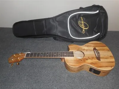 NEW Oscar Schmidt OU8TLCEK Spalted Maple Cutaway A/E Tenor Ukulele & Gig Bag! A2 • $189.99