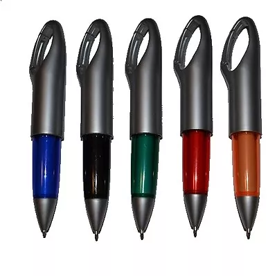 £4.74 • Buy 5 CARABINER CLIP PENS BLACK INK Free P&P! NEW & COOL!