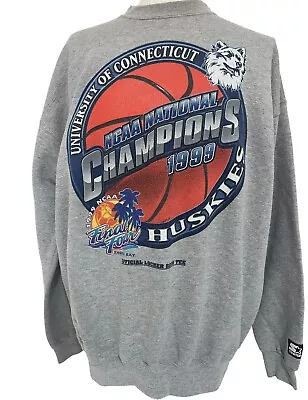 UCONN Huskies 1999 NCAA National Champs Starter Sweatshirt Vintage XL • $96