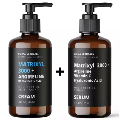 2 Pk - Matrixyl 3000 Argireline Hyaluronic Acid AntiAging Wrinkle SERUM + CREAM • $34.99