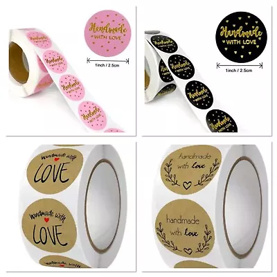 10 Handmade With Love Stickers Labels - Craft - Love - 25mm - Buy 2 Get 1 Free! • £0.99