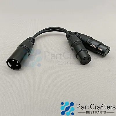 3-Pin XLR Male Plug To Dual 2 Female Jack Mic DJ Cable Y Splitter Adaptor New • $6.49
