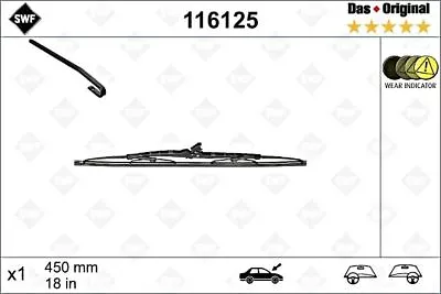 SWF Wiper Blade 450 Mm 18  Fits BMW DAIHATSU FORD MITSUBISHI TOYOTA 1968-2007 • $18.42