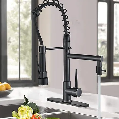 Oil Rubbed Bronze Kitchen Sink Faucet Mixer Tap Pull Down Sprayer With 10  Cover • $38.39