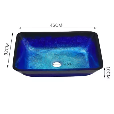 £95.95 • Buy Countertop Sink Basin Bathroom Cloakroom Wash Bowl Tempered Glass With Waste Set