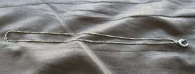 9 Carat Gold Box Link Chain & 'G.J.' Sapphire/Diamond Pendant - 21  - 4.8g • £179.99