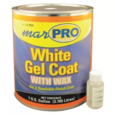 Marpro 601110800 Gel Coat White With Wax GALLON 6-7622 Boat Marine Fiberglass • $92.25