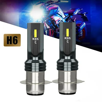 2x Motorcycle Parts Lights 6000K White LED Headlight Bulb Lamp H6 H6M Accessory • $11.51