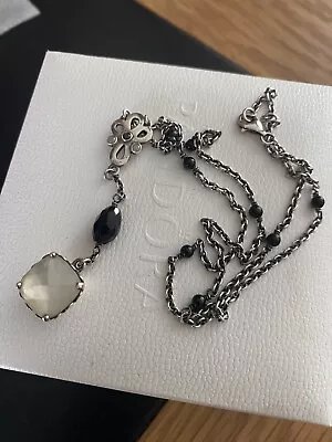 V Rare Pandora ‘Elegant Sincerity’ Y Drop Mother Of Pearl Onyx & CZ Necklace 48 • £135